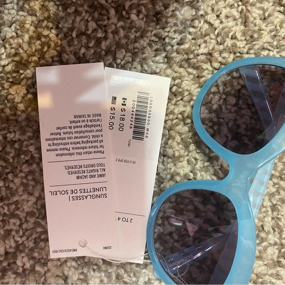 Janie and Jack Blue Striped Kids Sunglasses